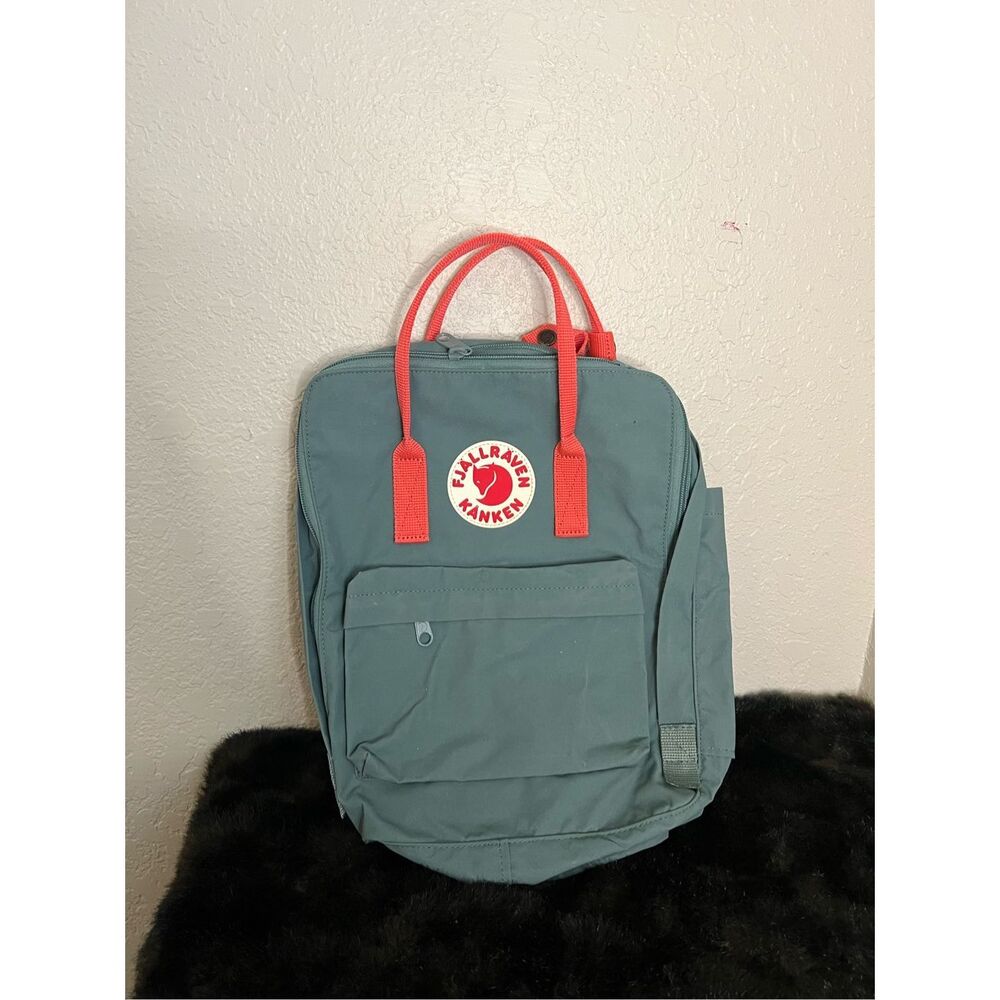 Fjallraven Kanken Unisex Classic Handbag Backpack Bag, Frost Green Coral Strap